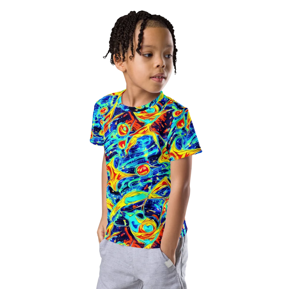 Sonic Tides on Kids Crew Neck T-Shirt — Left Front