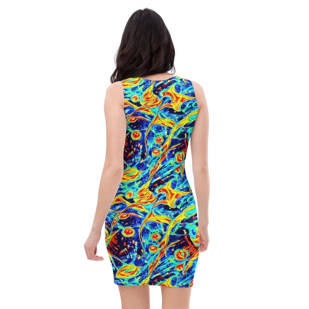 Sonic Tides on Bodycon Dress — Back
