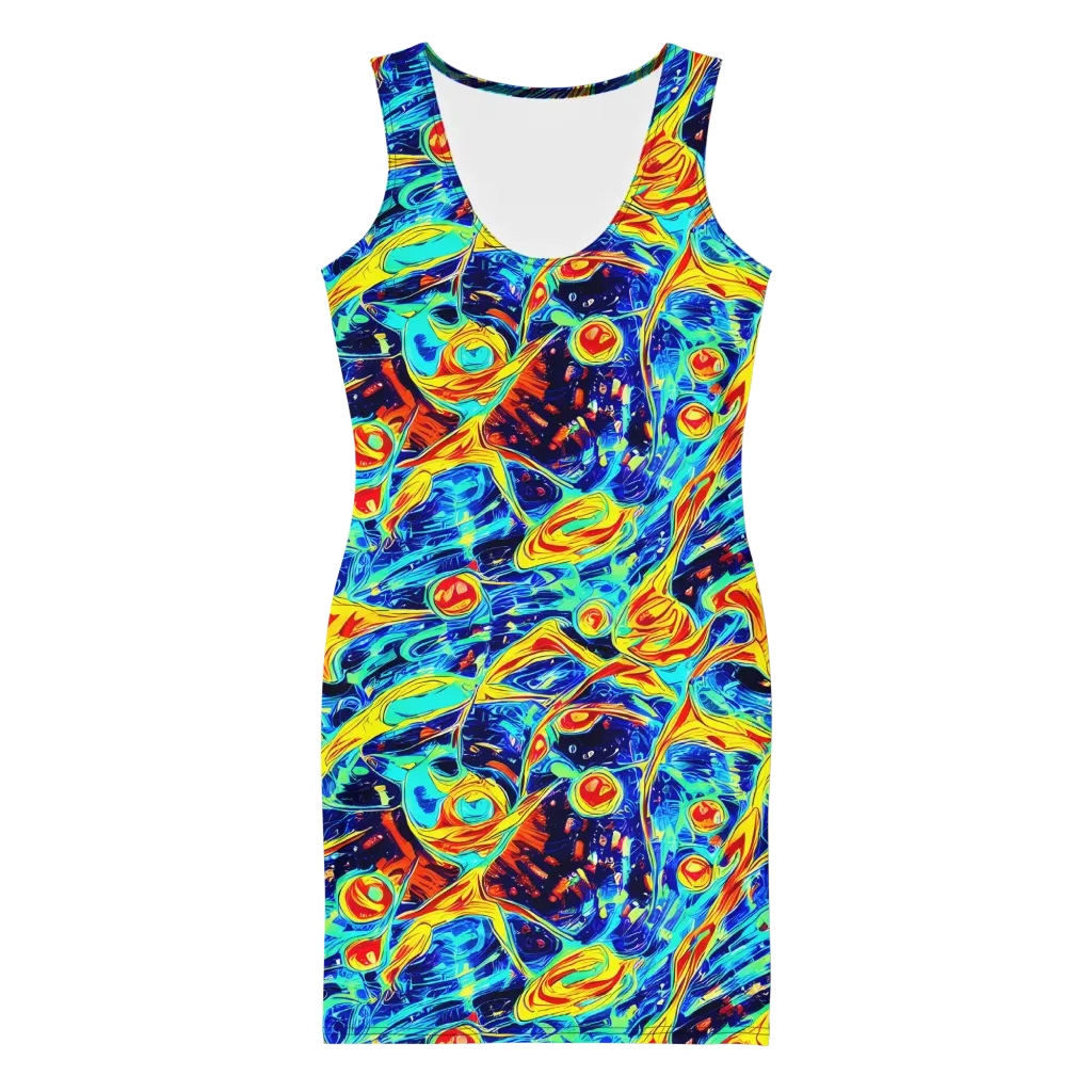 Sonic Tides on Bodycon Dress — Front