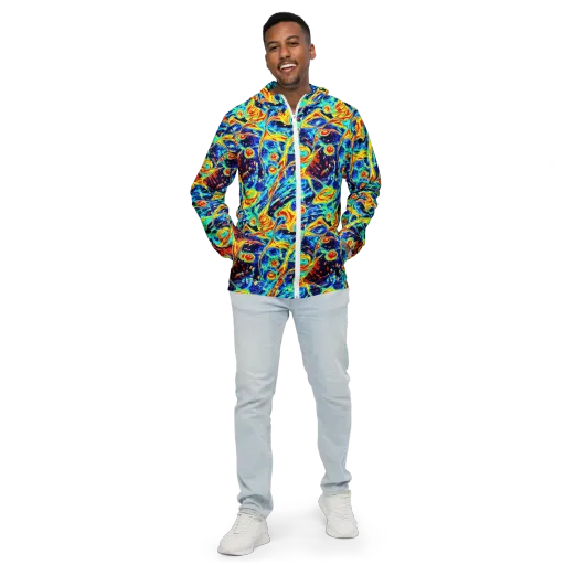 Sonic Tides on a Men's Windbreaker