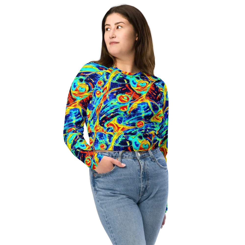 Sonic Tides on Long Sleeve Crop Top — Front