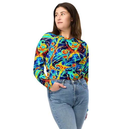 Sonic Tides on a Long Sleeve Crop Top