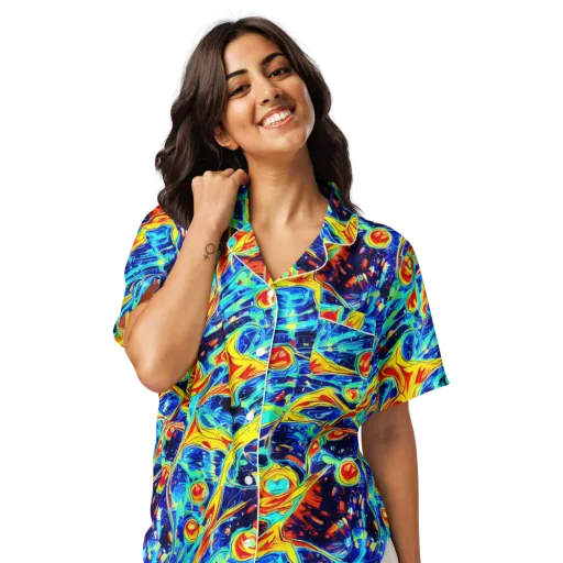 Sonic Tides on a Women's Short Sleeve Pajama Top