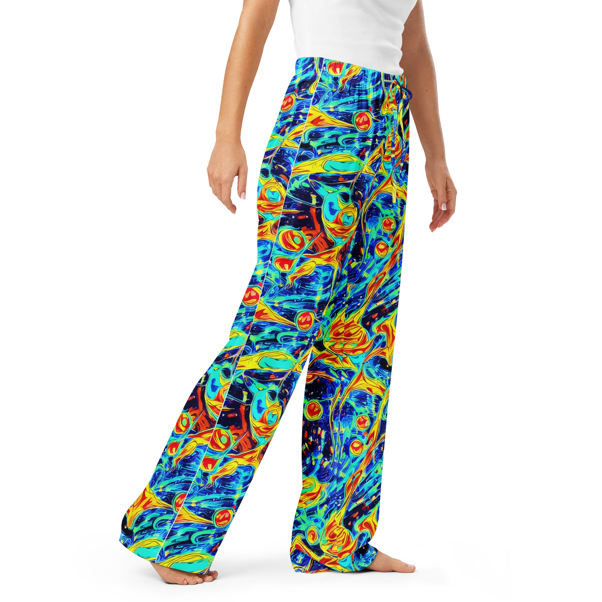 Sonic Tides on Women's Pajama Pants — Right Front