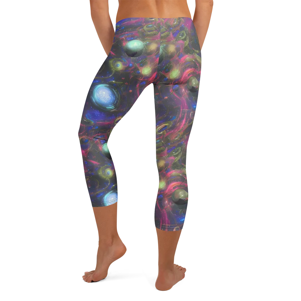 Nebula Mirage on Capri Leggings — Back