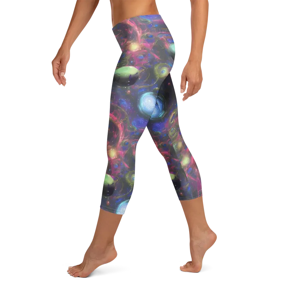 Nebula Mirage on Capri Leggings — Left