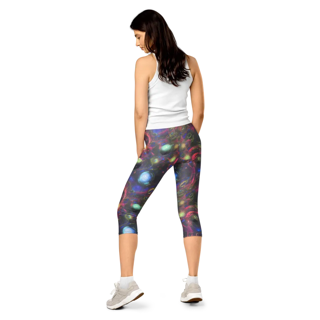 Nebula Mirage on Capri Leggings — Back
