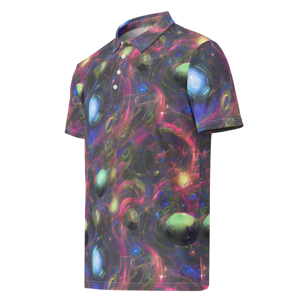 Nebula Mirage on Men's Slim Fit Polo Shirt — Left Front