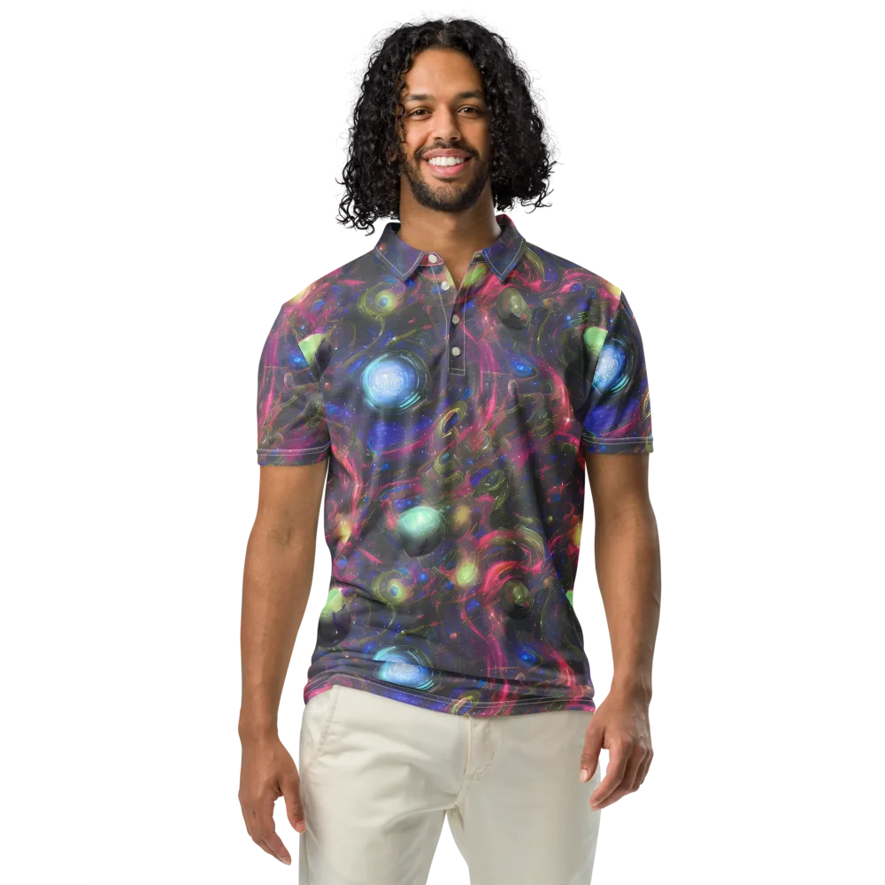 Nebula Mirage on Men's Slim Fit Polo Shirt — Front