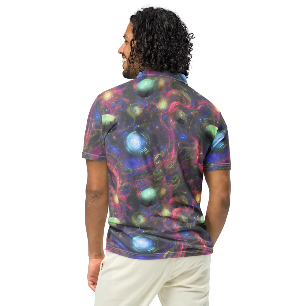 Nebula Mirage on Men's Slim Fit Polo Shirt — Back
