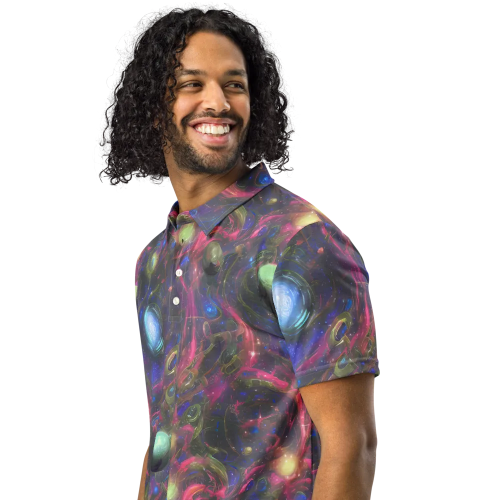 Nebula Mirage on Men's Slim Fit Polo Shirt — Left Front