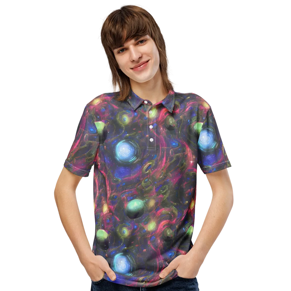 Nebula Mirage on Men's Slim Fit Polo Shirt — Front