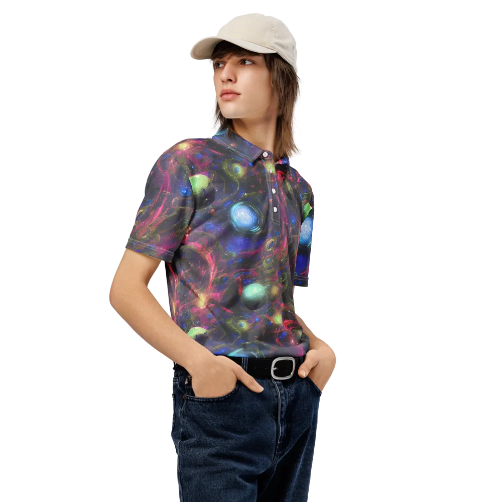 Nebula Mirage on Men's Slim Fit Polo Shirt — Right Front