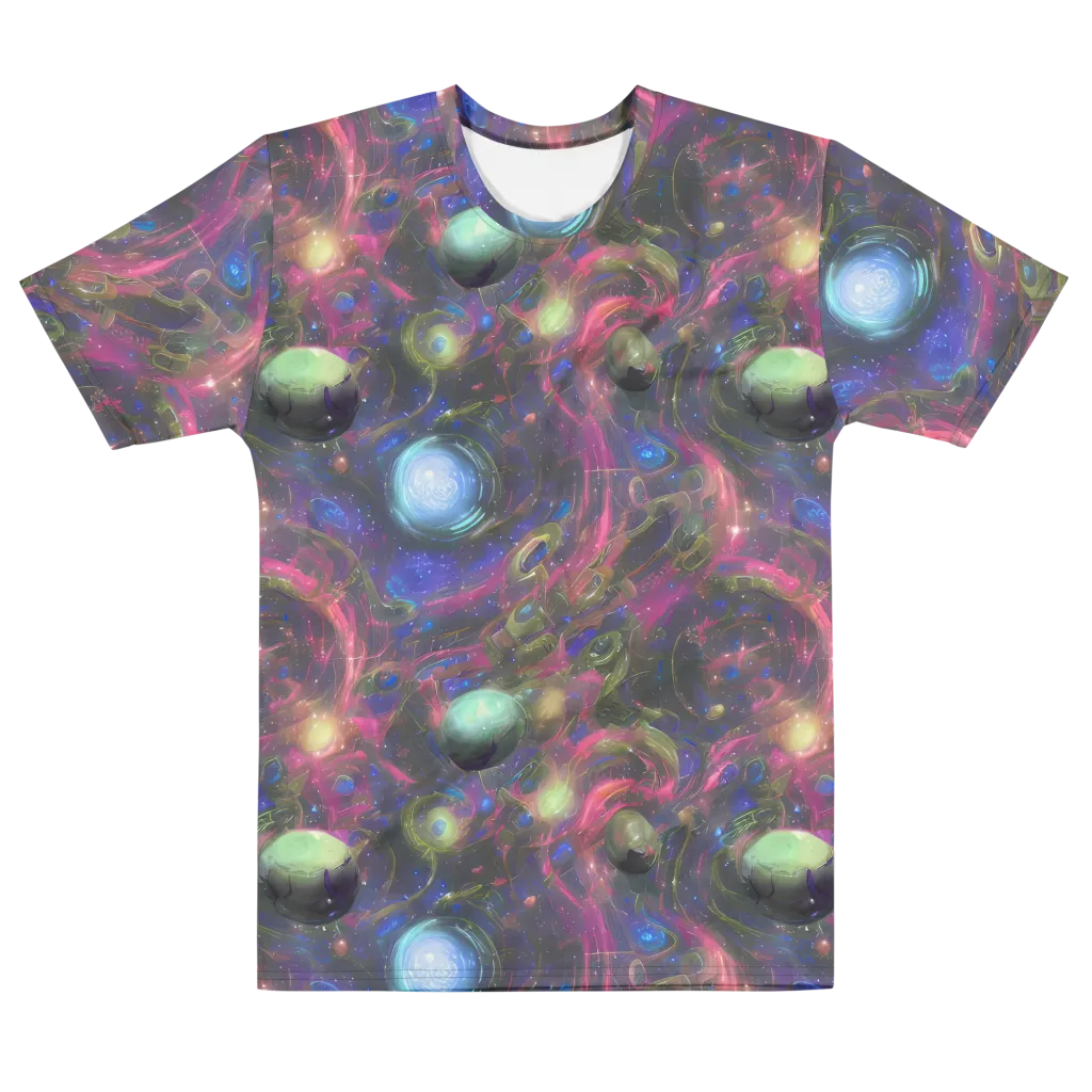 Nebula Mirage on Men's Cotton Crew Neck T-Shirt — Front