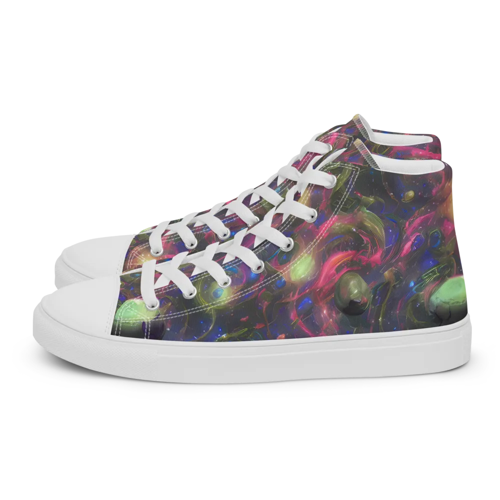Nebula Mirage on Men's High Top Canvas Shoes — Left