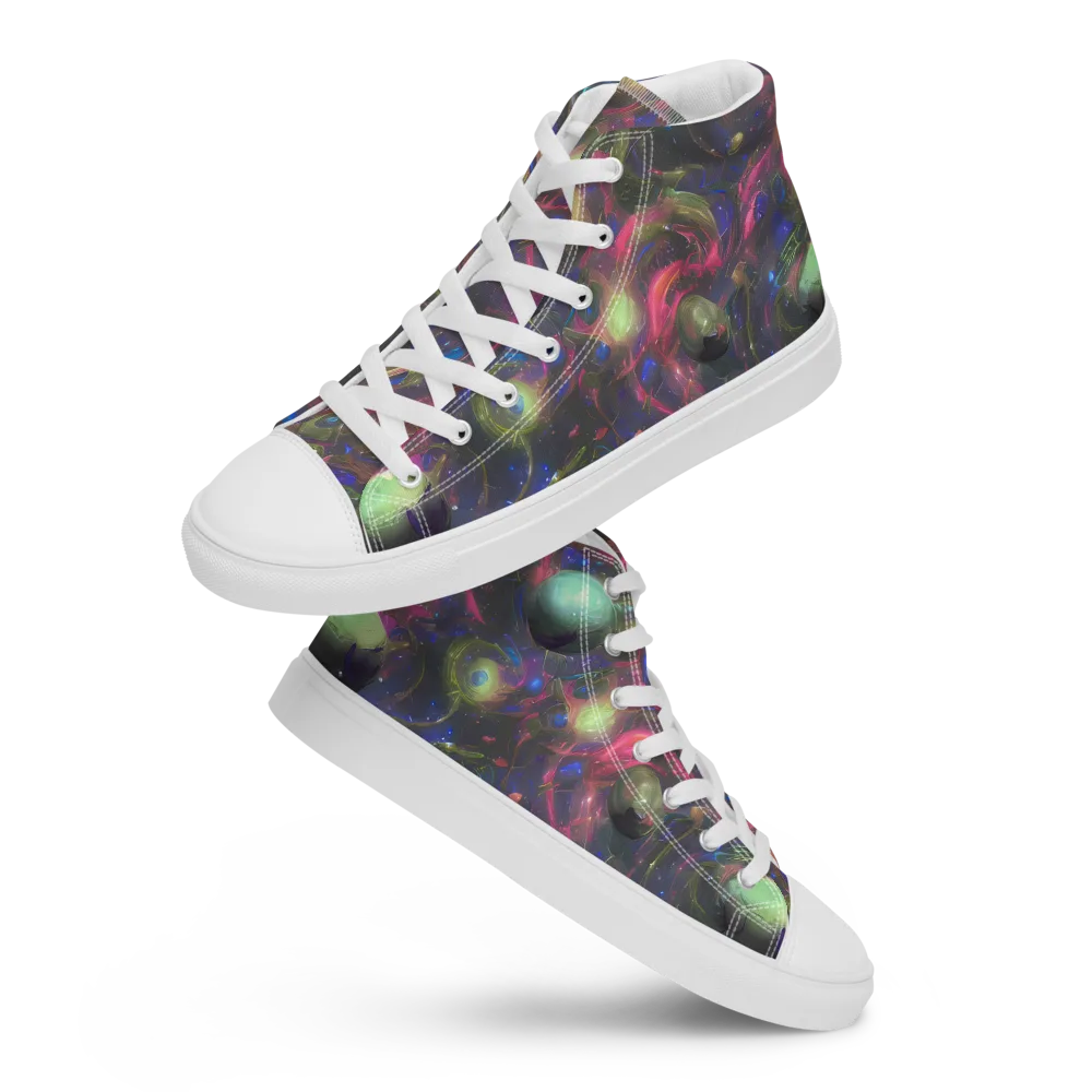 Nebula Mirage on Men's High Top Canvas Shoes — Front