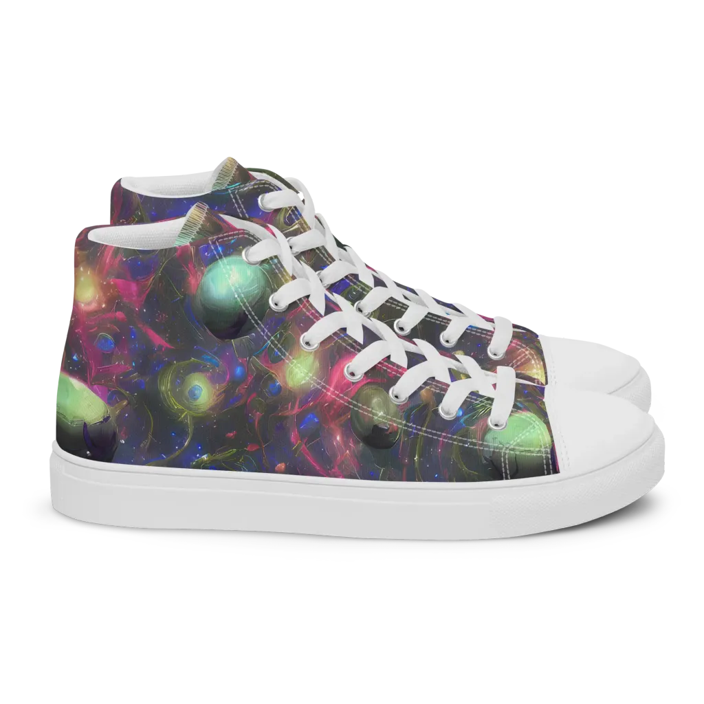 Nebula Mirage on Women's High Top Canvas Shoes — Right