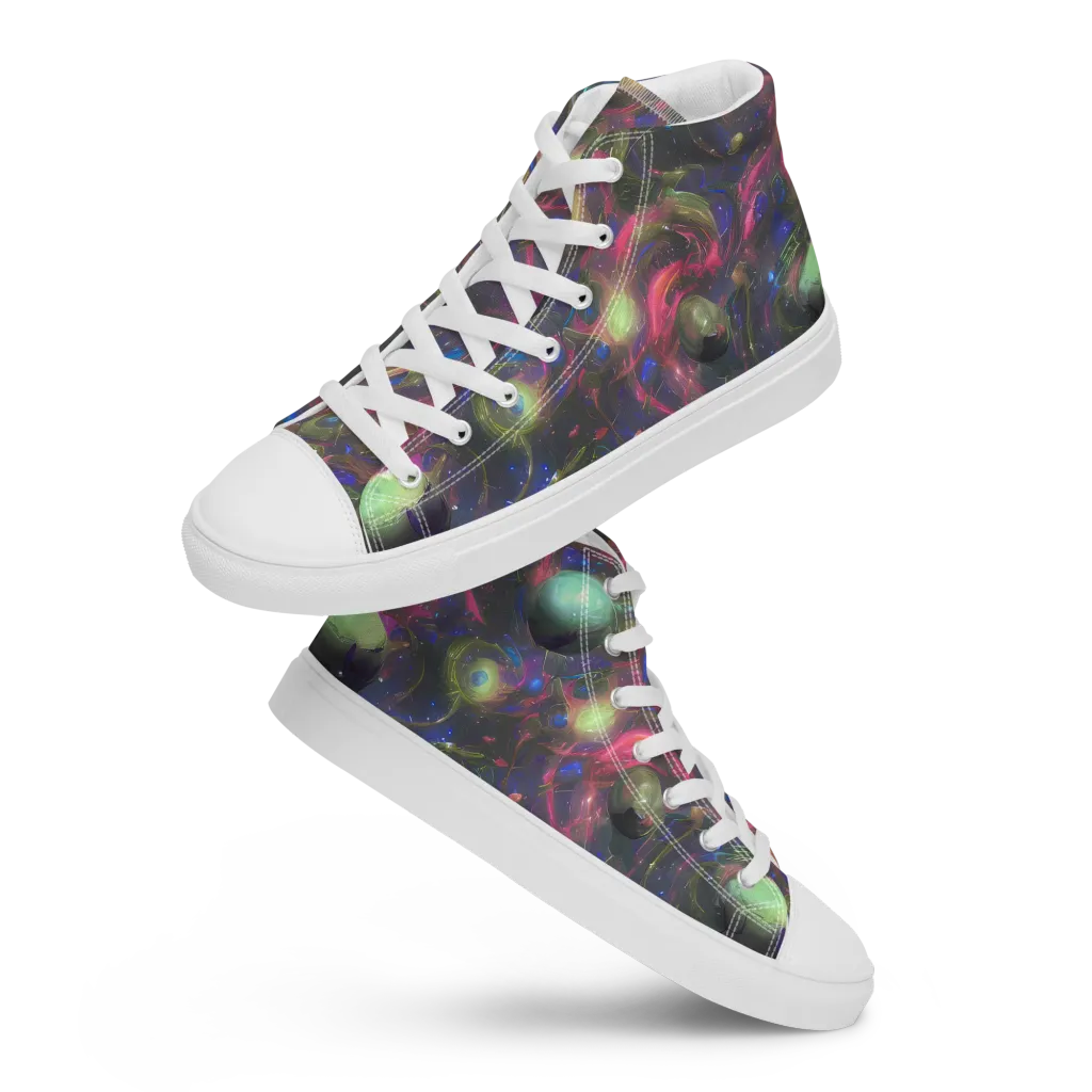 Nebula Mirage on Women's High Top Canvas Shoes — Front