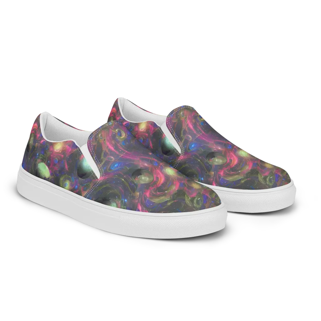 Nebula Mirage on Men's Slip-On Canvas Shoes — Right Front
