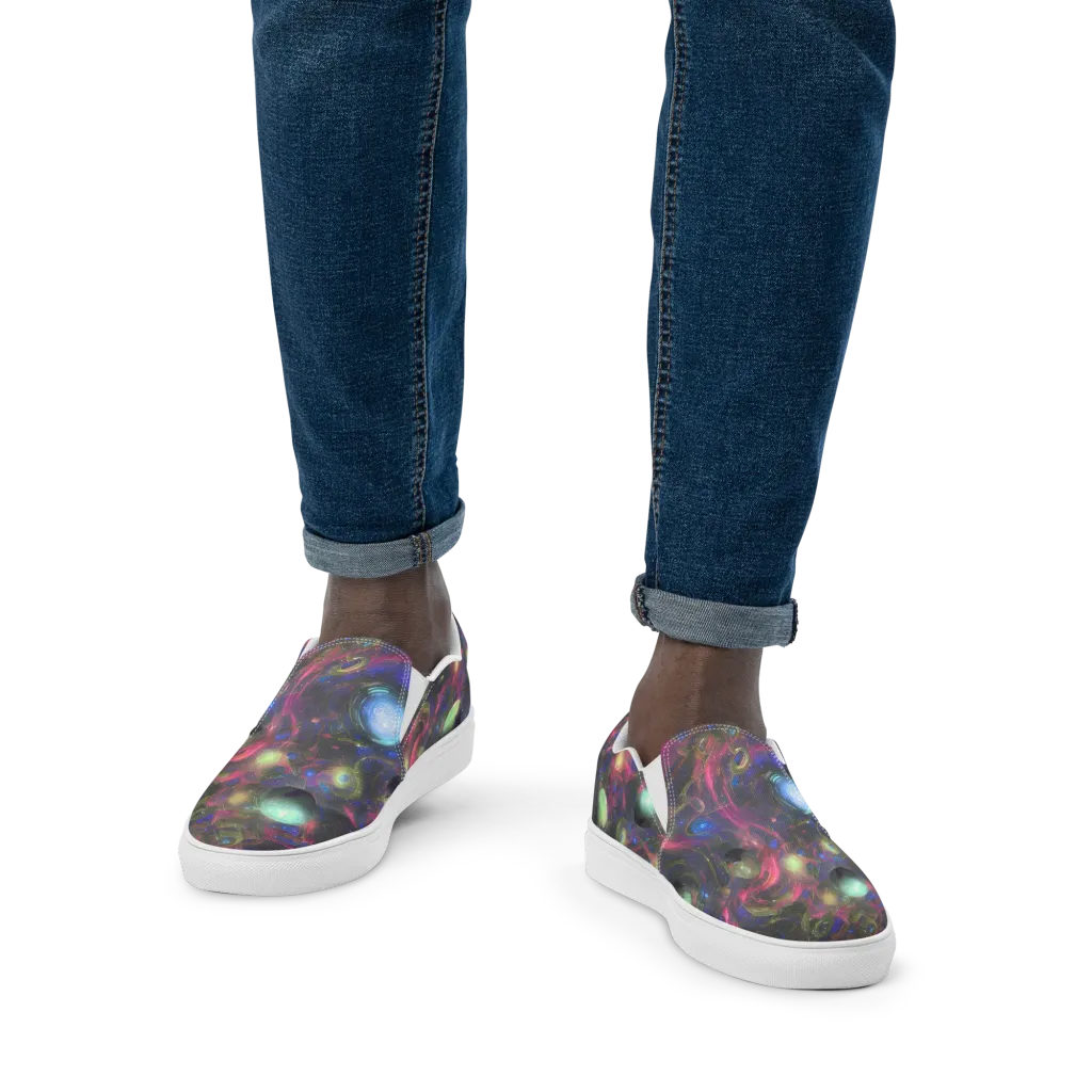 Nebula Mirage on Men's Slip-On Canvas Shoes — Front