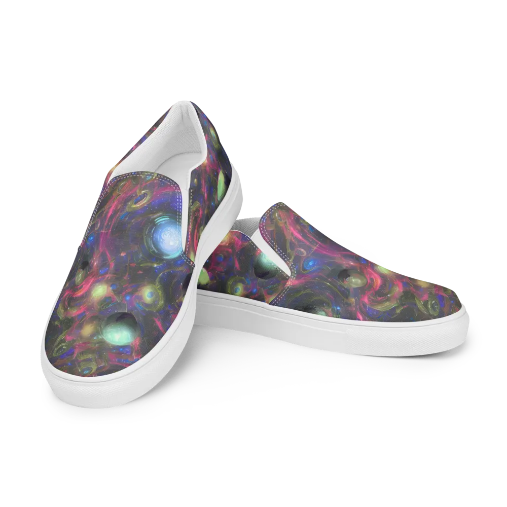 Nebula Mirage on Women's Slip-On Canvas Shoes — Left Front
