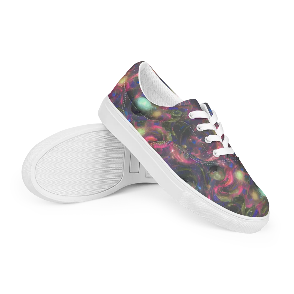 Nebula Mirage on Men's Lace-Up Canvas Shoes — Right Front