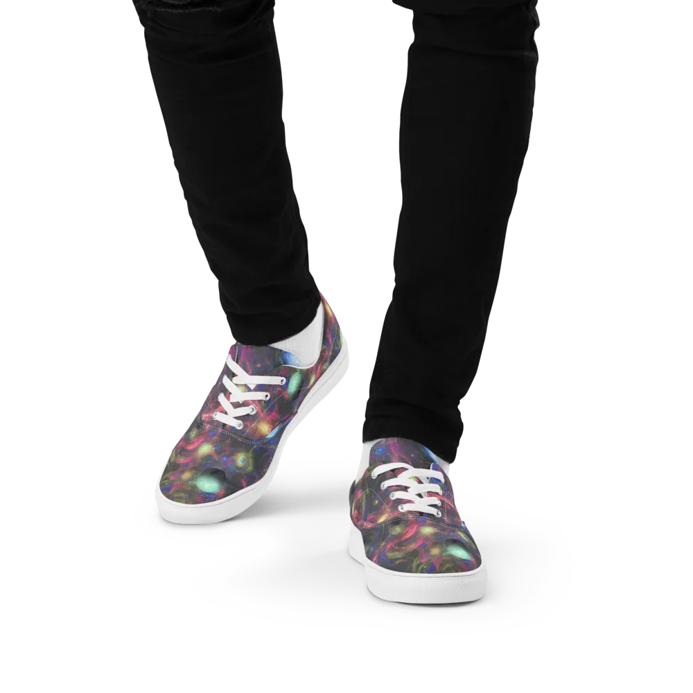 Nebula Mirage on Men's Lace-Up Canvas Shoes — Front