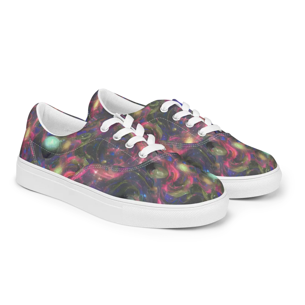 Nebula Mirage on Men's Lace-Up Canvas Shoes — Right Front