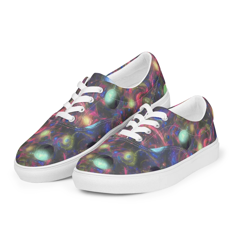 Nebula Mirage on Men's Lace-Up Canvas Shoes — Left Front