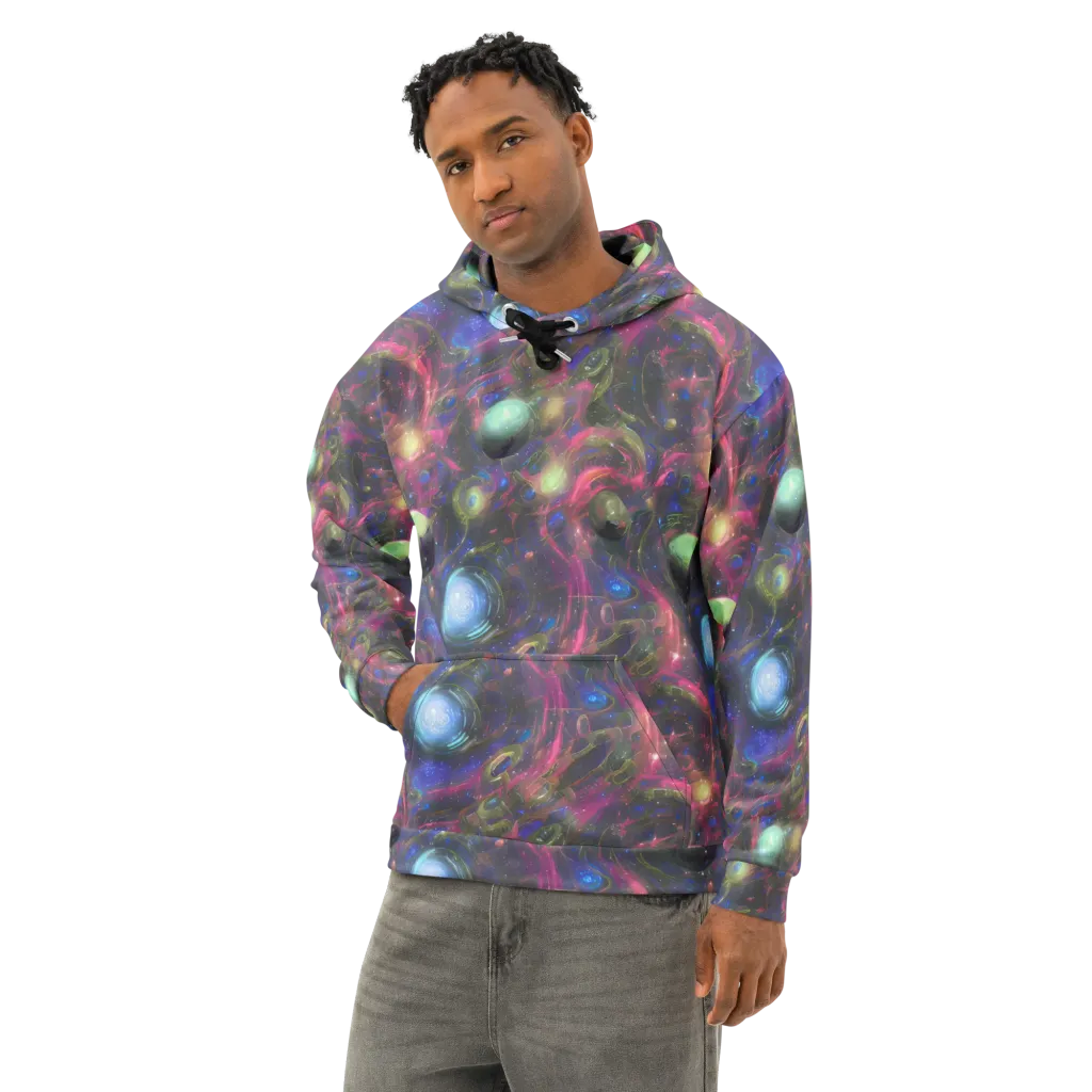Nebula Mirage on Cotton Hoodie — Left Front