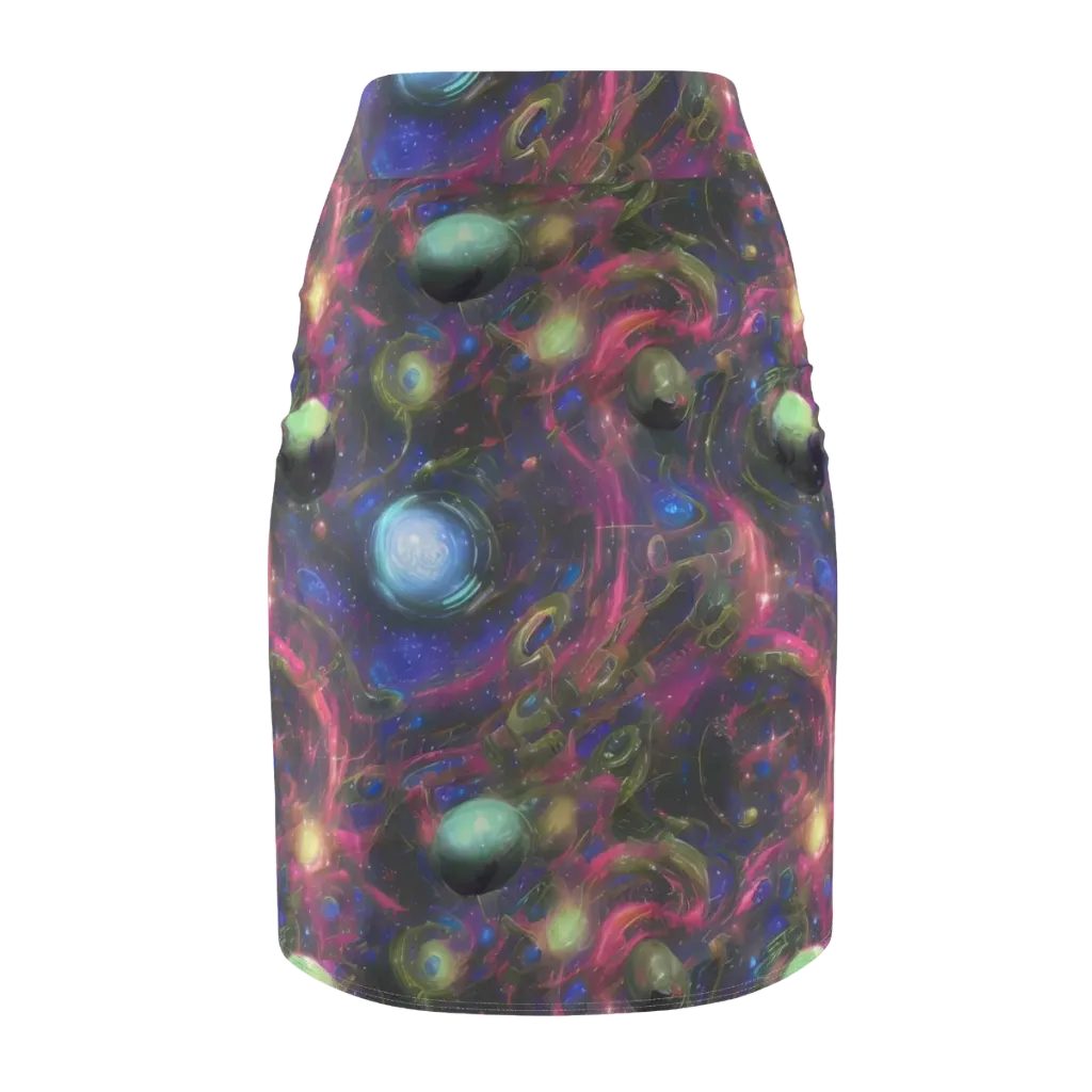 Nebula Mirage on Pencil Skirt — Back