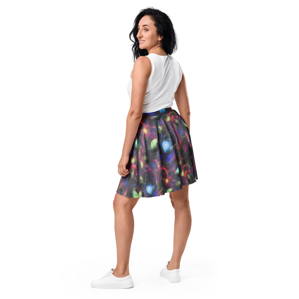 Nebula Mirage on Skater Skirt — Back