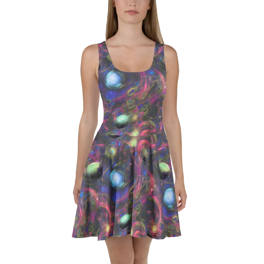 Nebula Mirage on Skater Dress — Front