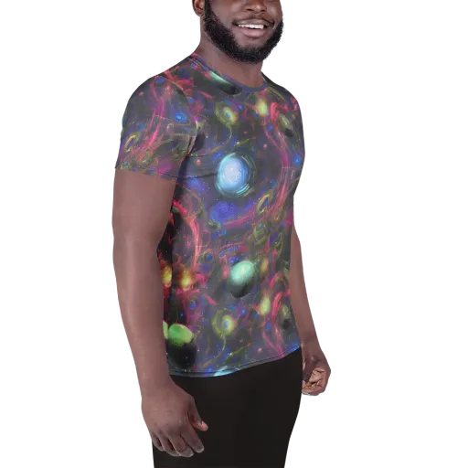 Nebula Mirage on a Men's Athletic T-Shirt