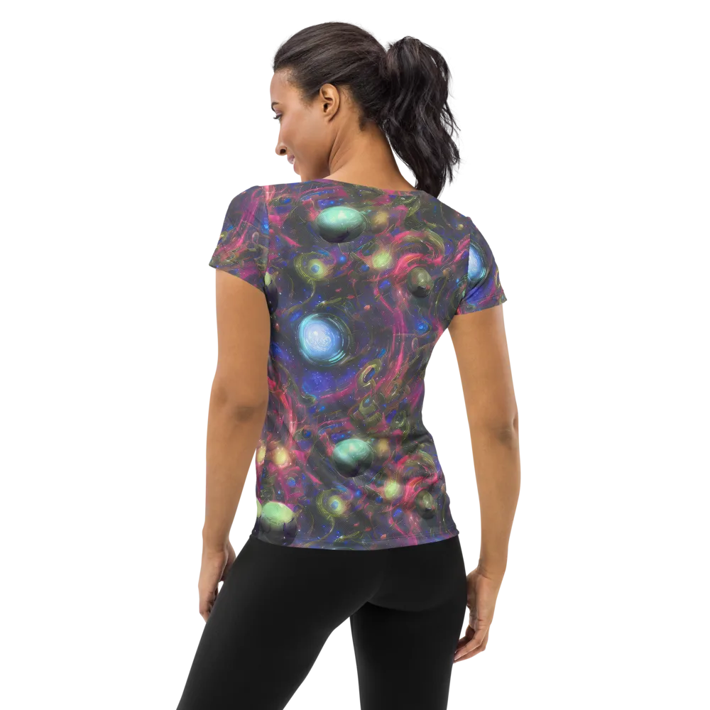 Nebula Mirage on Women's Athletic T-Shirt — Back