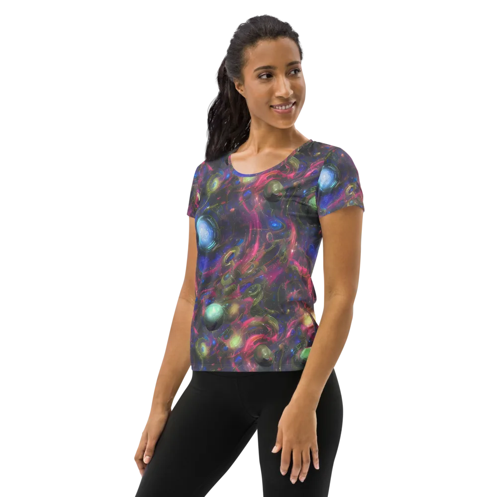 Nebula Mirage on Women's Athletic T-Shirt — Left