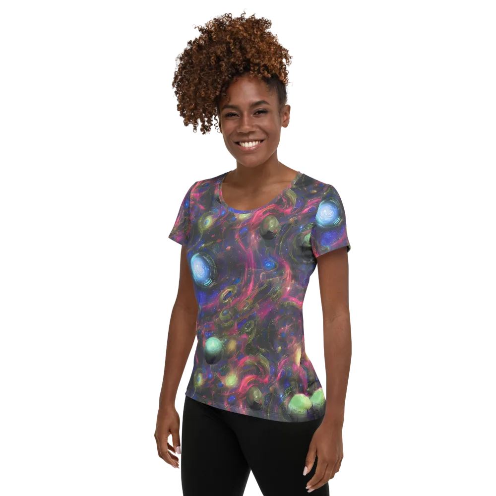 Nebula Mirage on Women's Athletic T-Shirt — Left