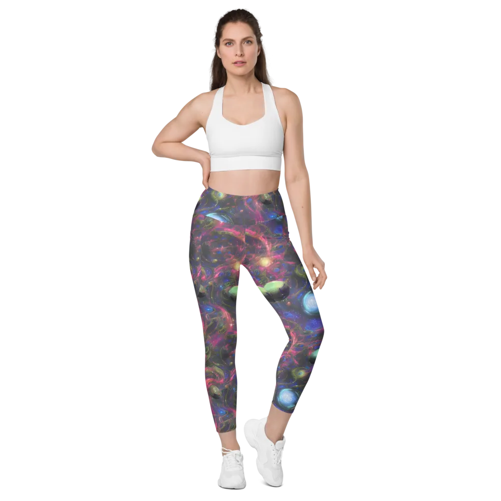 Nebula Mirage on Leggings with Pockets — Front