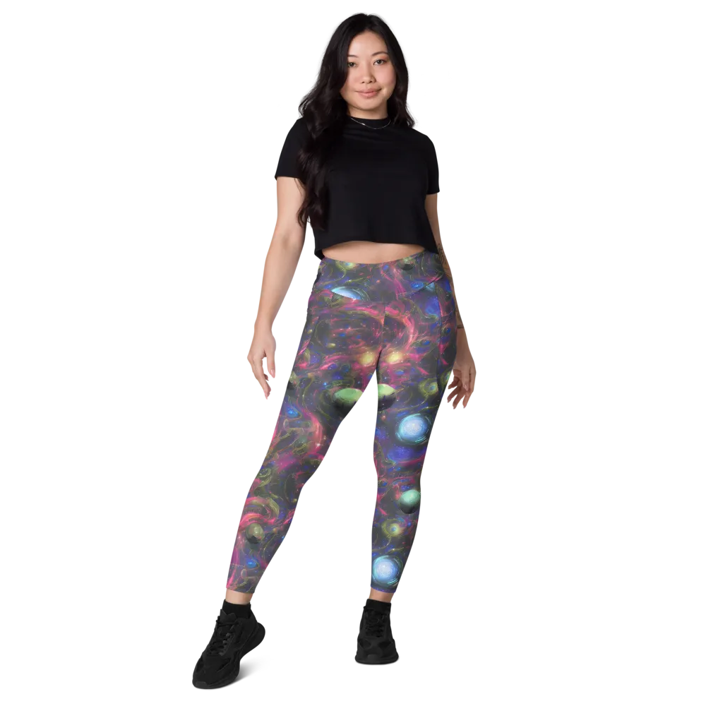 Nebula Mirage on Leggings with Pockets — Front