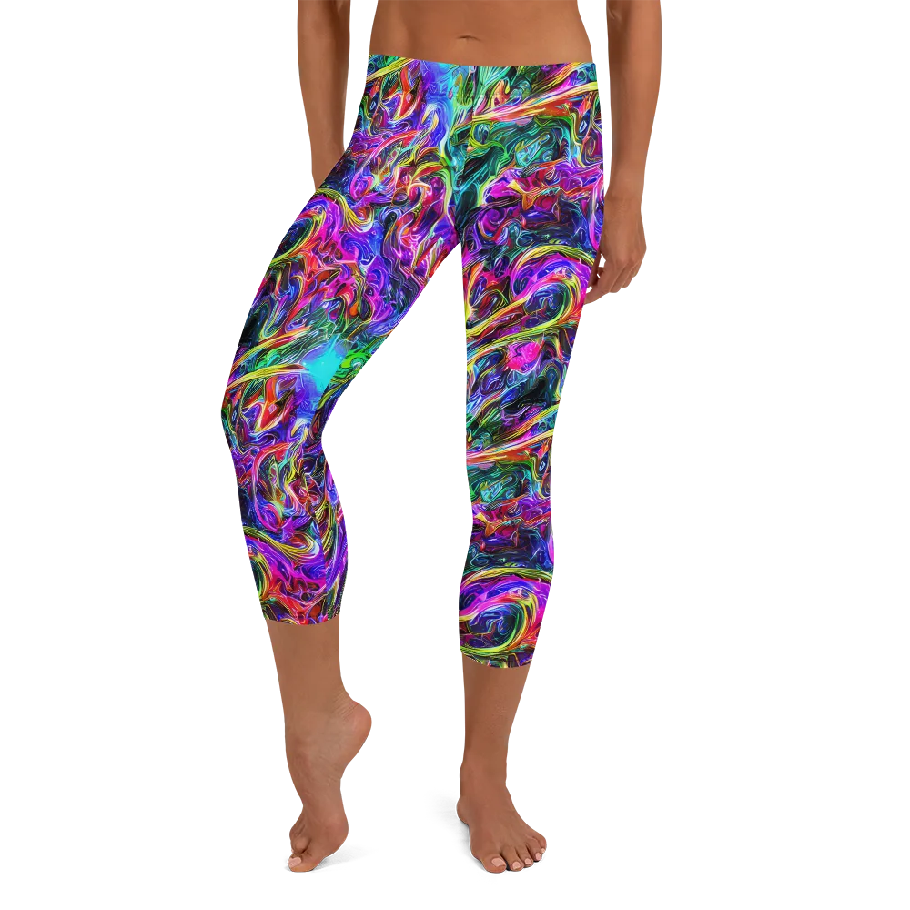 Synthetic Sunset on Capri Leggings — Front