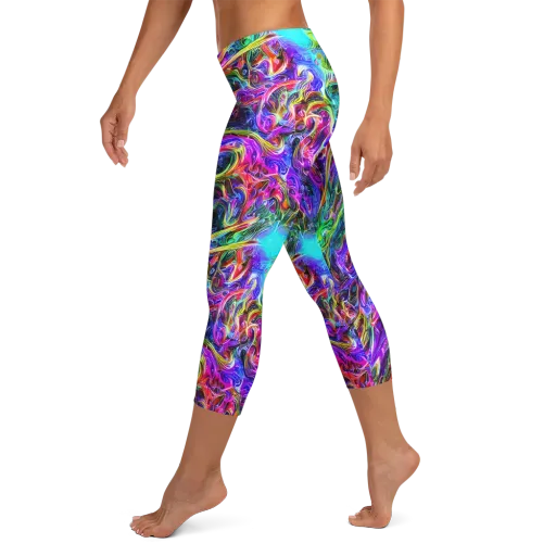 Synthetic Sunset on a Capri Leggings
