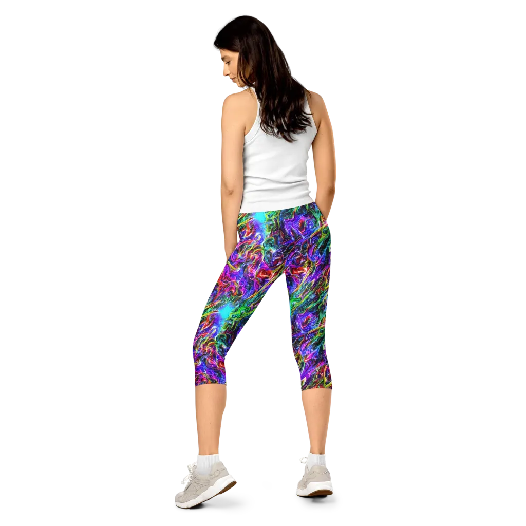 Synthetic Sunset on Capri Leggings — Back
