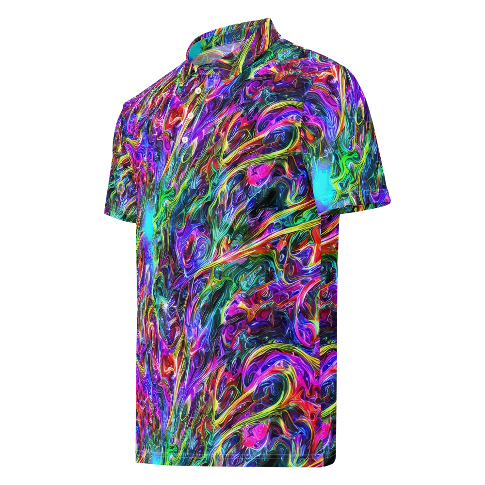 Synthetic Sunset on Men's Slim Fit Polo Shirt — Left Front