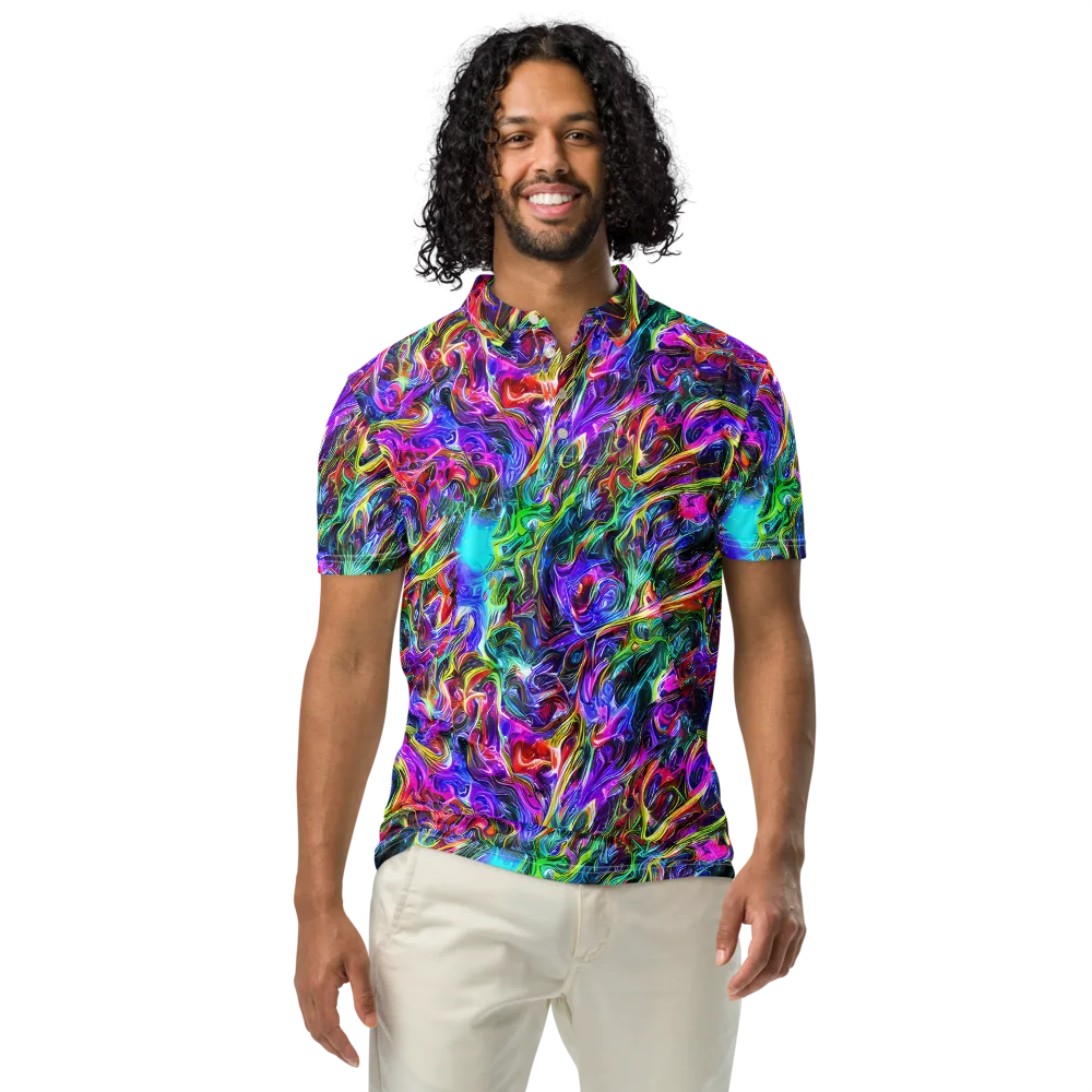 Synthetic Sunset on Men's Slim Fit Polo Shirt — Front