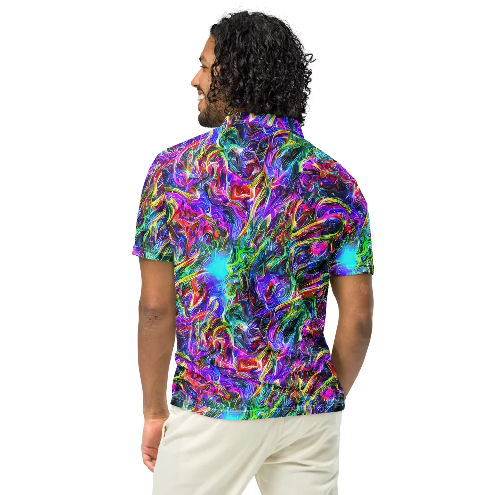 Synthetic Sunset on Men's Slim Fit Polo Shirt — Back