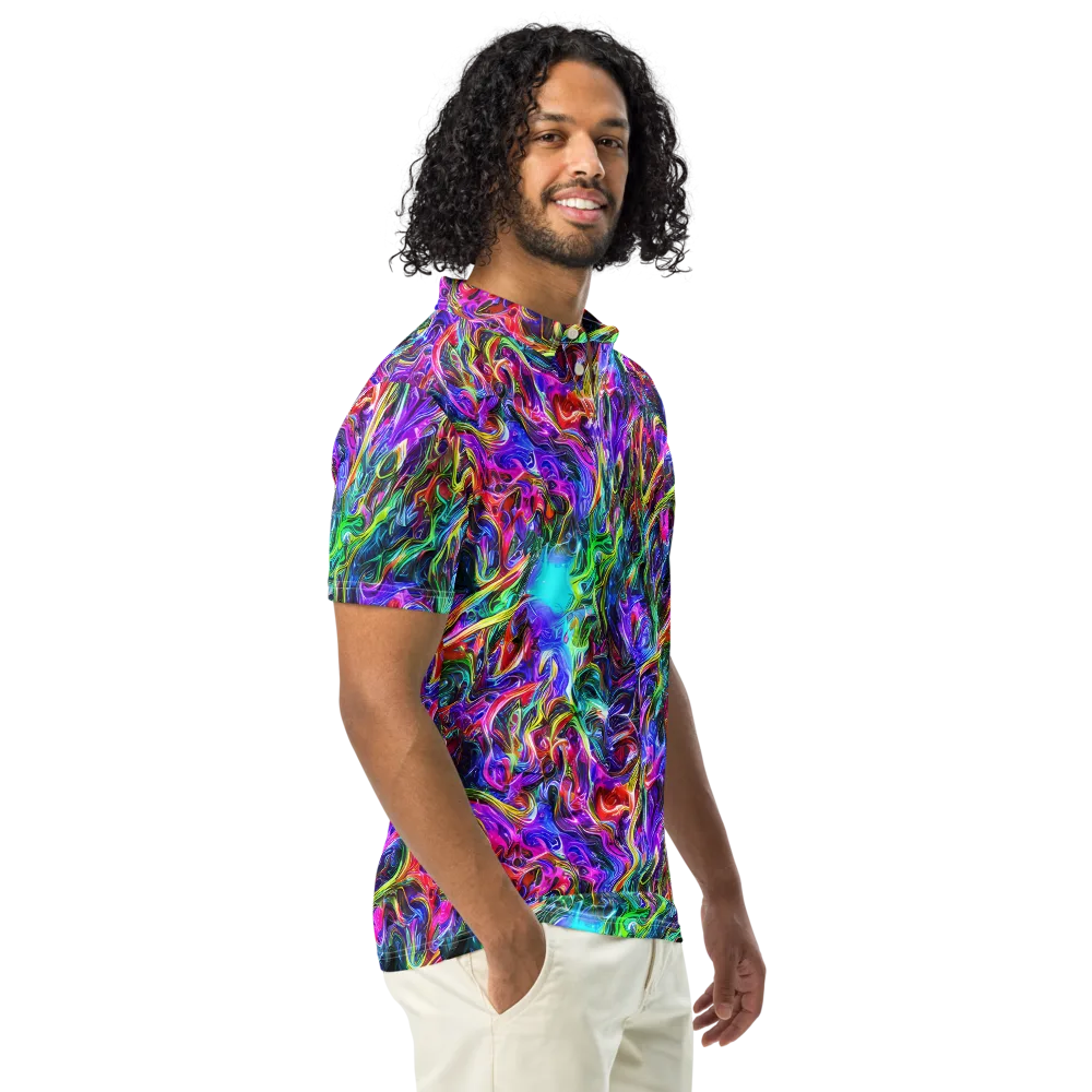 Synthetic Sunset on Men's Slim Fit Polo Shirt — Right Front