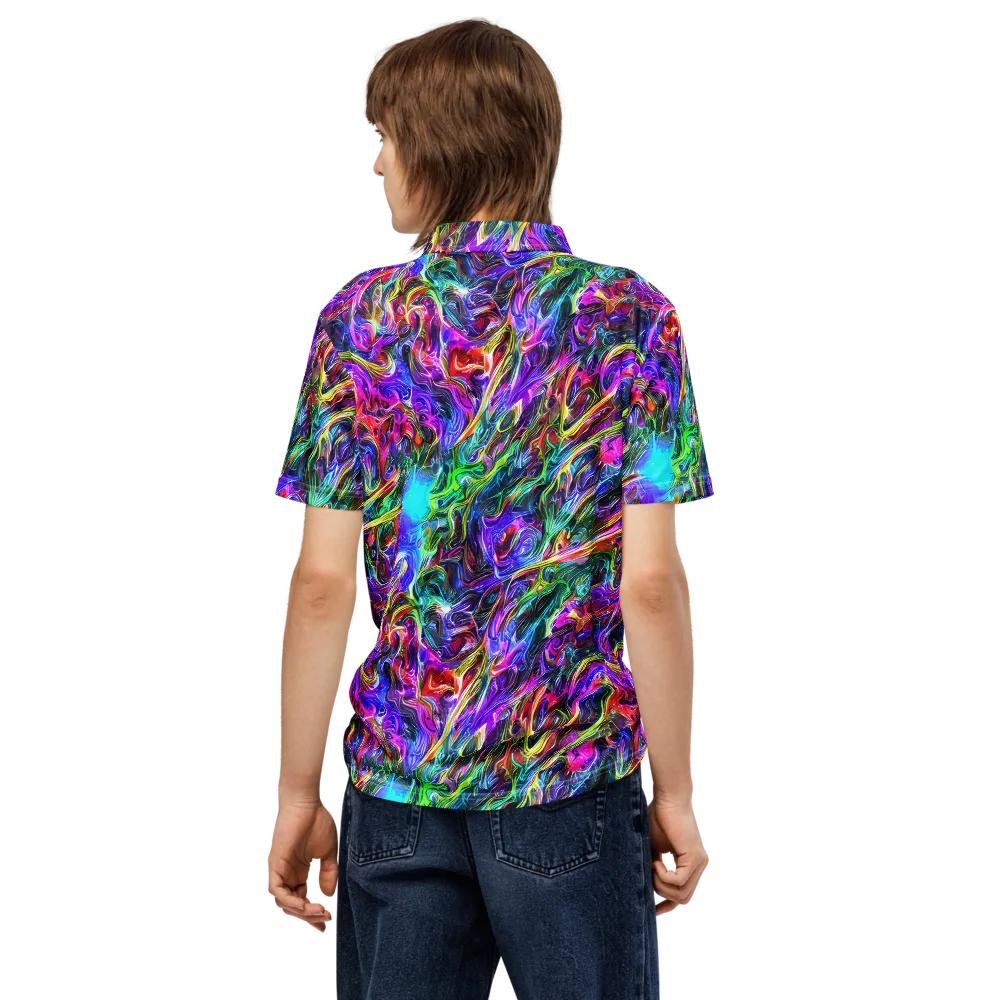 Synthetic Sunset on Men's Slim Fit Polo Shirt — Back