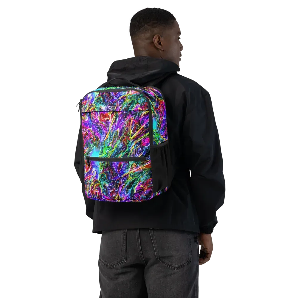 Synthetic Sunset on Utility Backpack — Back