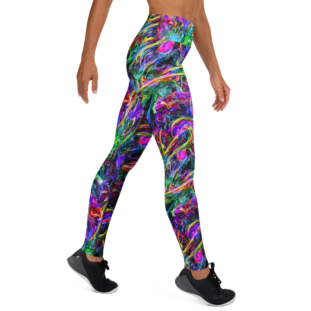 Synthetic Sunset on Yoga Leggings — Right