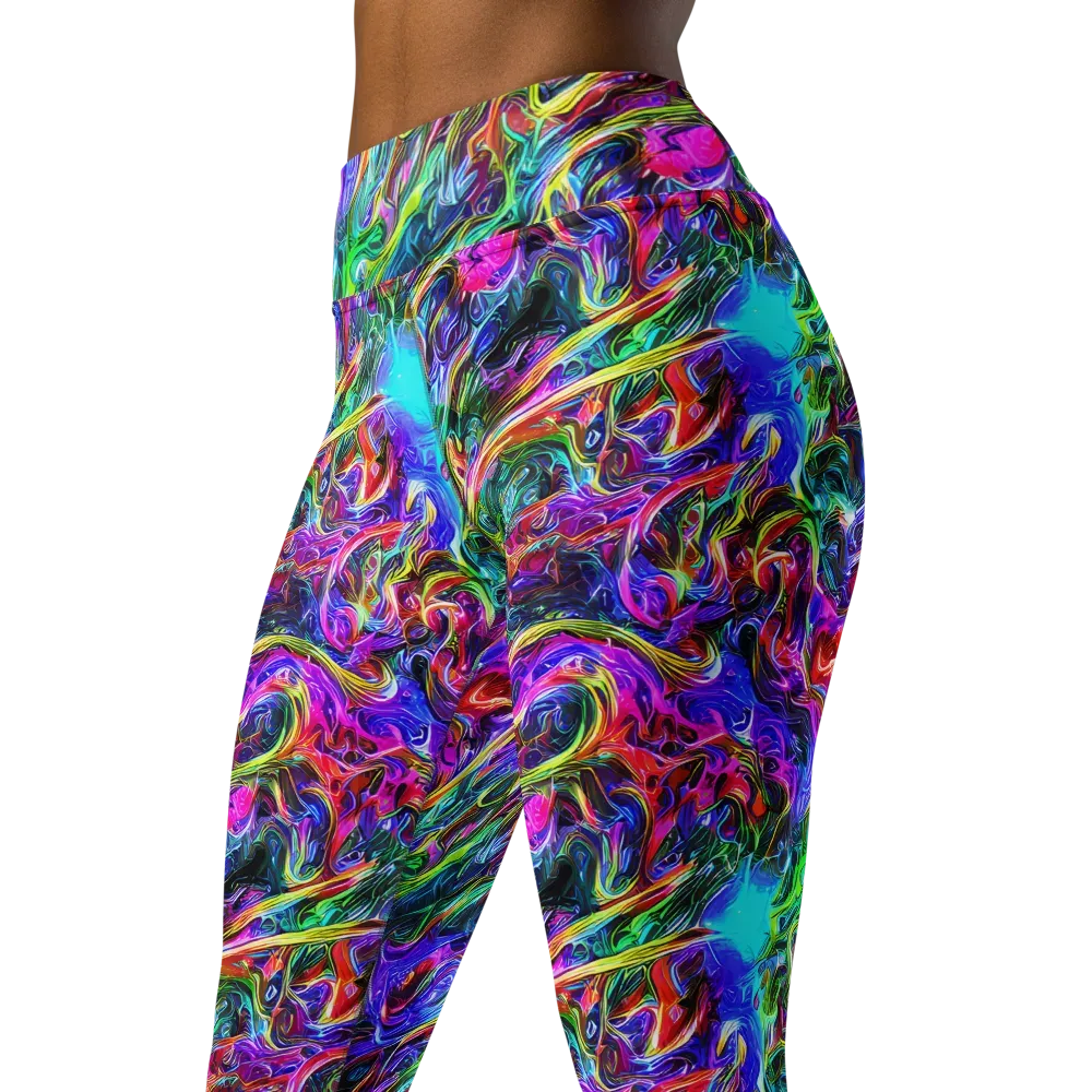 Synthetic Sunset on Yoga Leggings — Left Front